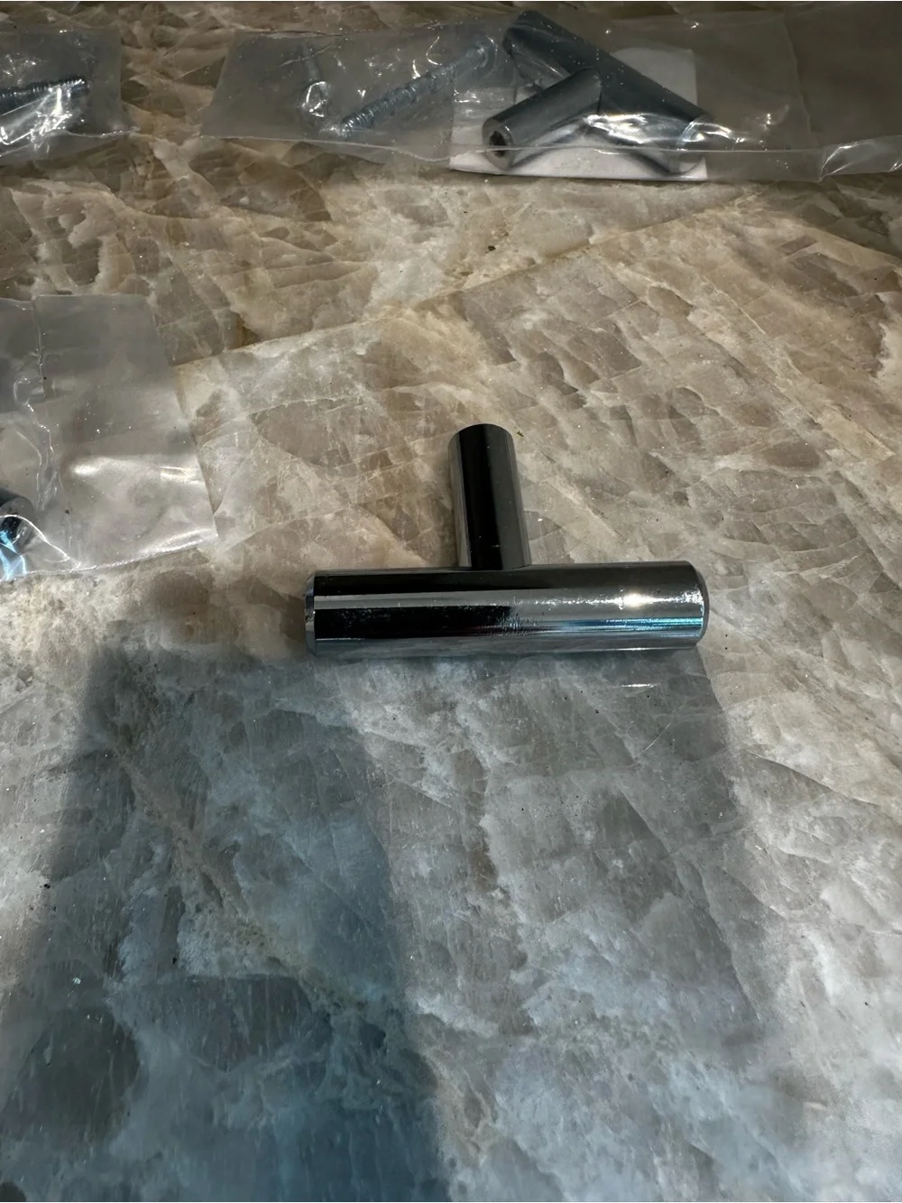 Chrome T-Bar Cabinet Pull - Sleek Modern Handle